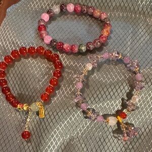 Colorful Asian Beaded Bracelets Set of 3